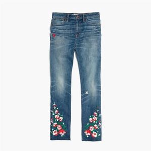 Madewell The High-Rise Slim Boyjean: Embroidered Edition EUC